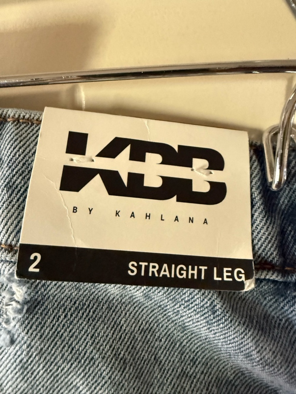 KBB Women's Light Blue Straight-Leg Jeans with Distressed Detail NWT - Picture 5 of 6